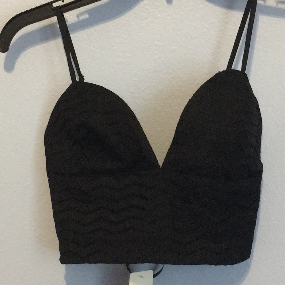Black bebe crop top
